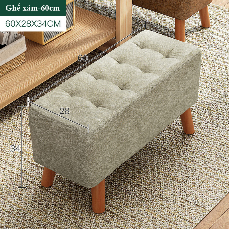 Ghế đôn sofa đệm xốp bọt biển mềm mại, đôn bàn trang điểm phòng khách phong cách Bắc Âu sang trọng hiện đại, trẻ trung