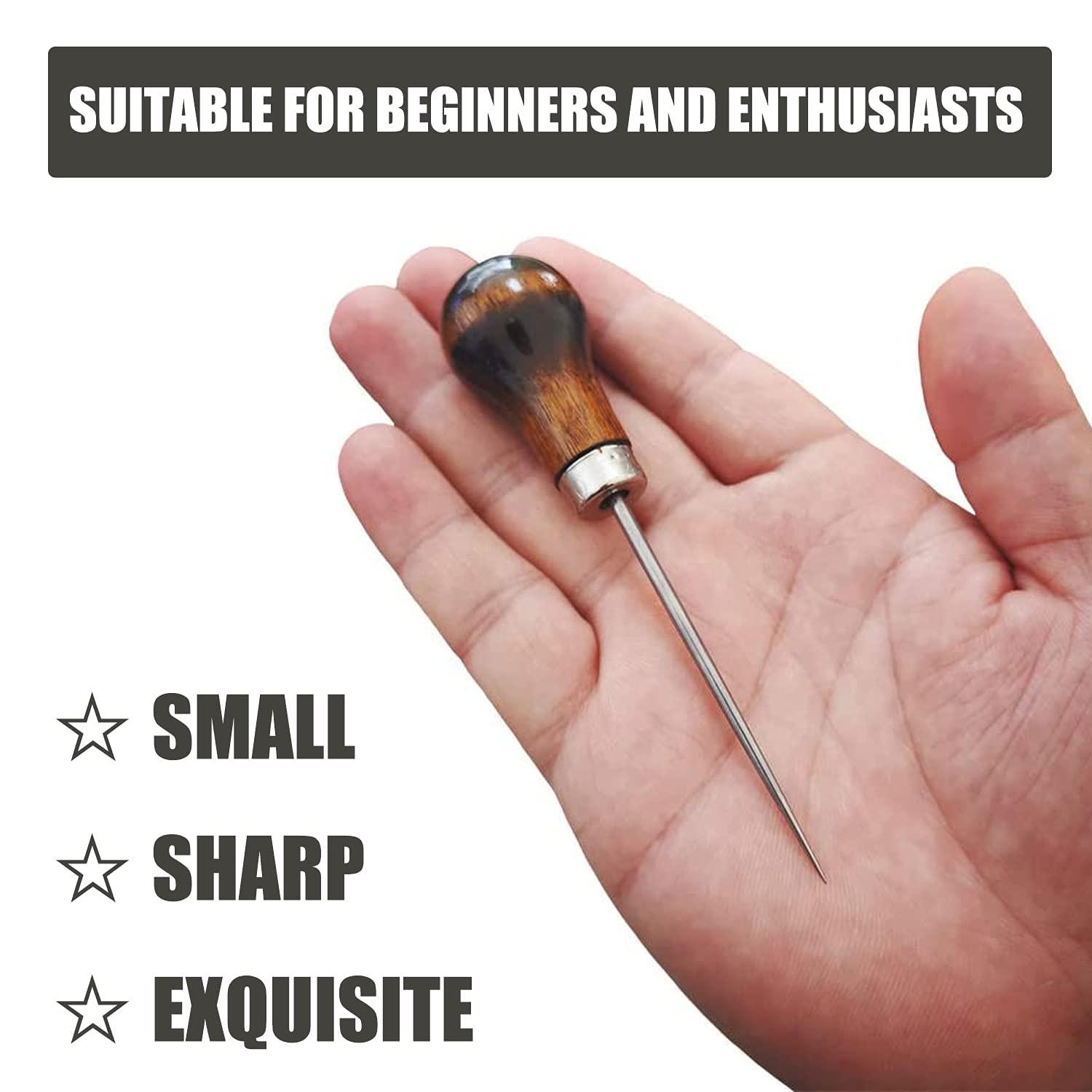 2 Cái Tay Cầm Gỗ Hình Tròn Máy May Hình Quả Bầu Dụng Cụ Đục Lỗ