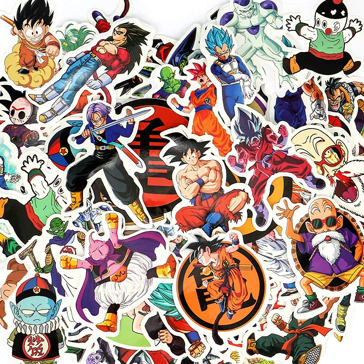 Sticker 7 viên ngọc rồng Dragon Ball  trang trí mũ bảo hiểm, đàn, guitar, ukulele, điện thoại laptop