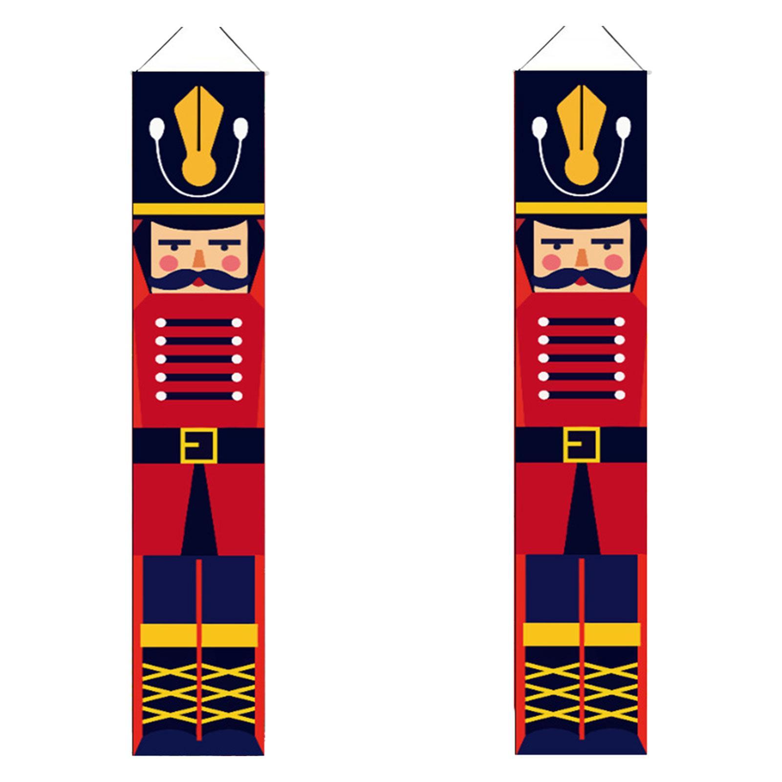 Christmas Banner Sign Christmas Porch Signs Christmas Hanging Banners Party Decor Nutcracker Christmas Sign for Holiday Home