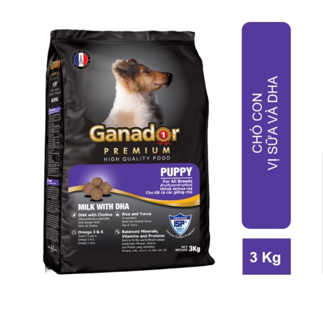 Thức Ăn Hạt Chó Con Vị Sữa Ganador Puppy Milk with DHA Gói 400g