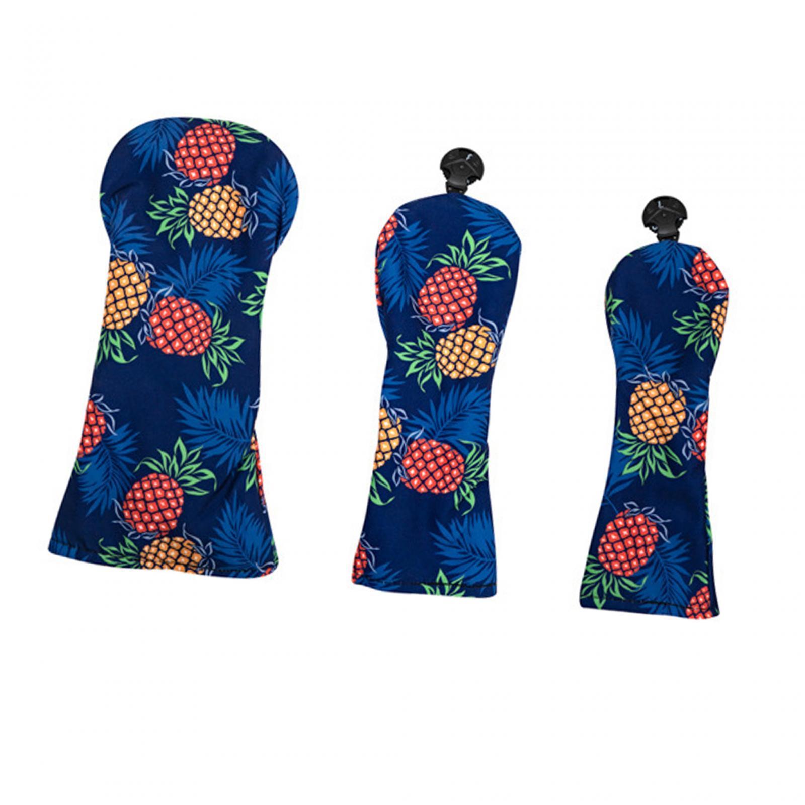 3x Golf Club Head Covers Golf Wood Covers with Tags Golf Cue Protect Case Durable Golf Wood Headcover Golf Fairway Wood Cover