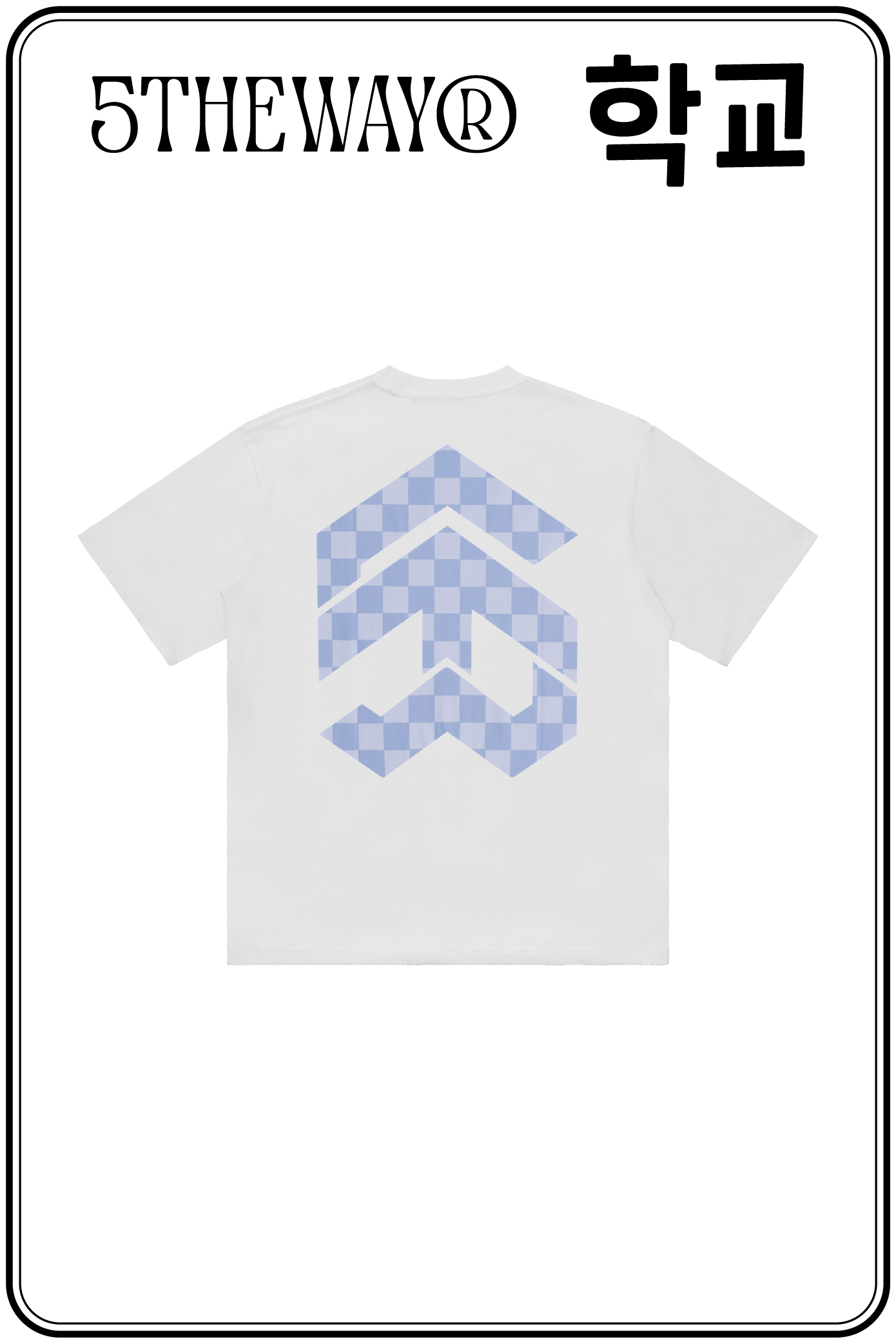 Áo thun 5THEWAY /checkerboard/ New Tee hoạ tiết caro màu trắng WHITE