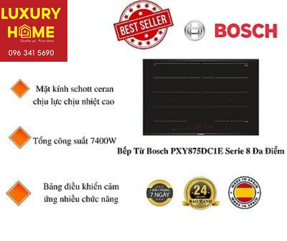 Bếp Từ Bosch PXY875DC1E Serie 8 Đa Điểm - Hàng Nhập Khẩu Đức