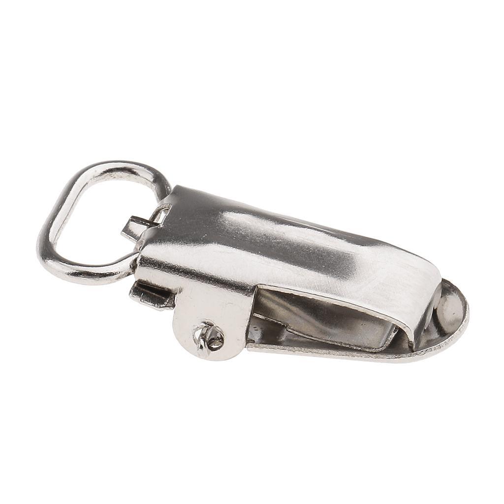 20 Pieces 1" Metal Baby Pacifier Suspender Clips Webbing Dummy Strap Holder Craft Hooks Silver