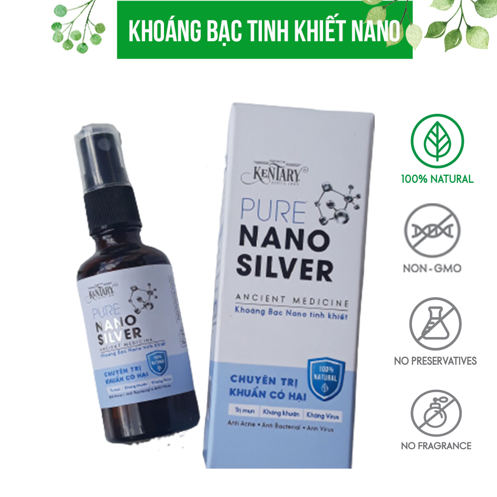 Khoáng bạc tinh khiết nano 10ppm Kentary chai 100ml