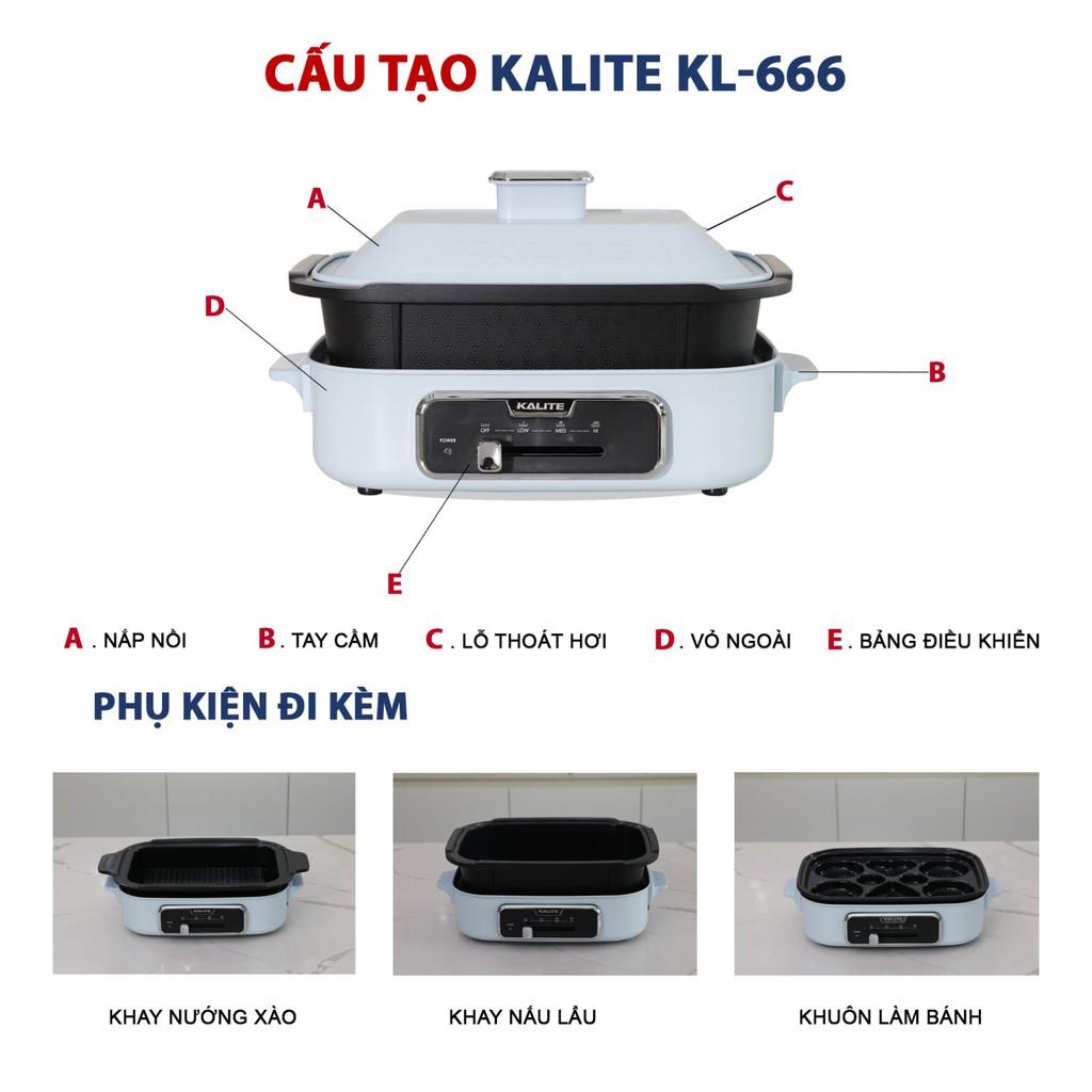 HÀNG CHÍNH HÃNG - NỒI LẨU NƯỚNG ĐA NĂNG KALITE KL-666