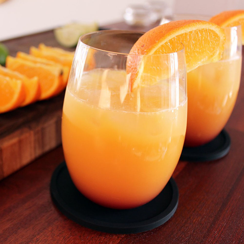 Miếng Lót Ly Silicone Tròn - Đen