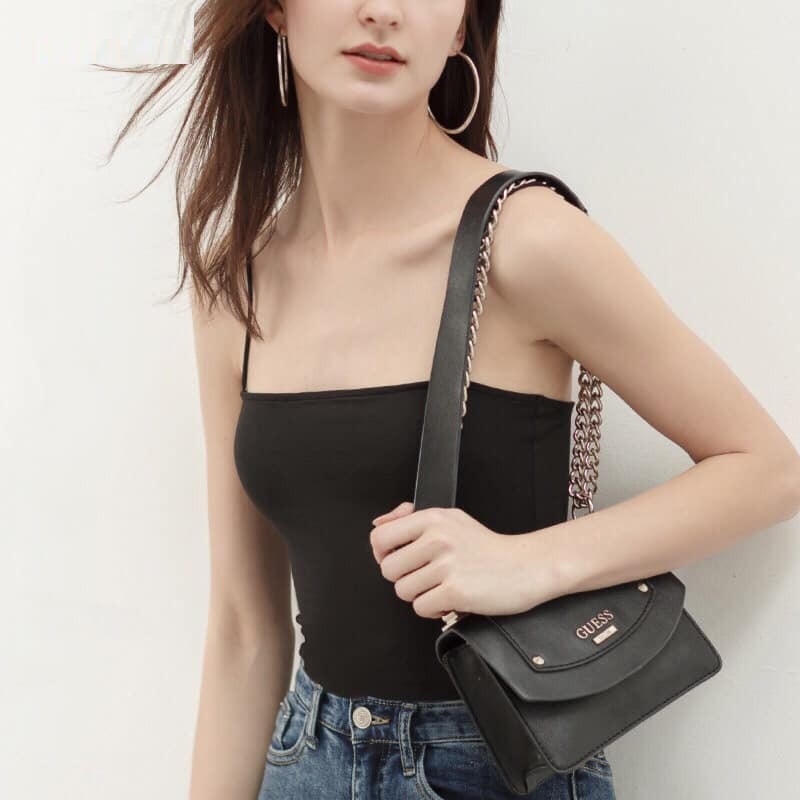 Áo 2 Dây Croptop Nữ Đẹp Cổ Vuông xinh xắn 2 màu