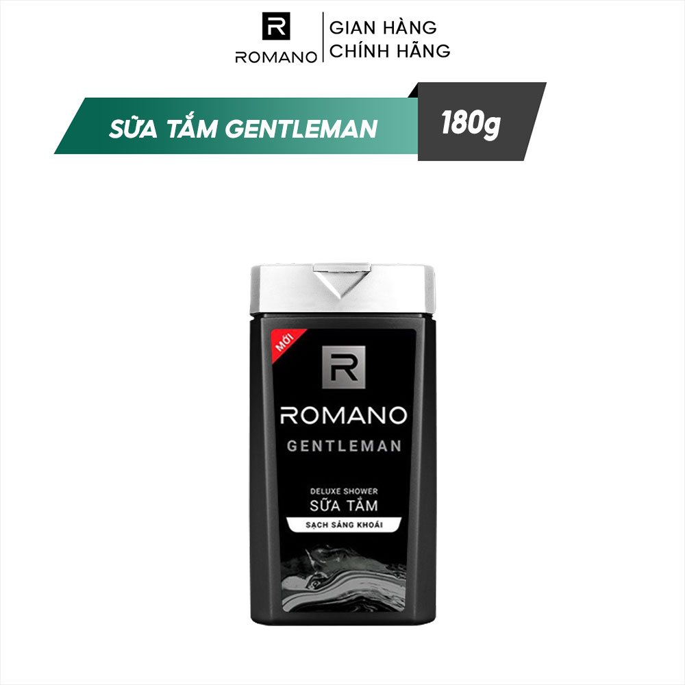 Sữa tắm cao cấp Romano Gentleman lịch lãm nam tính sạch sảng khoái 180gr