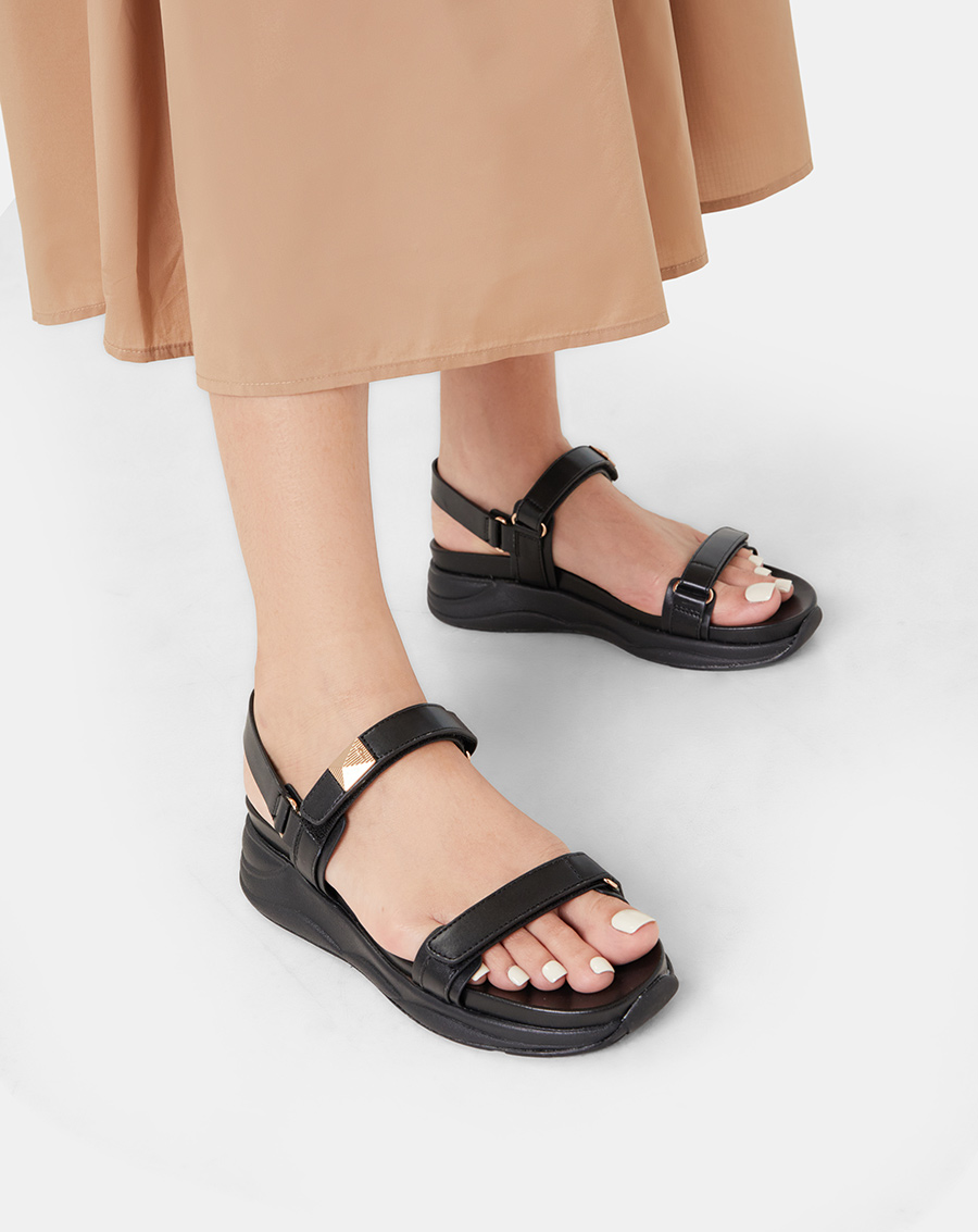 Giày Sandal Nữ 5cm Thời Trang JUNO Thể Thao Phối Khoá Trang Trí SD05103