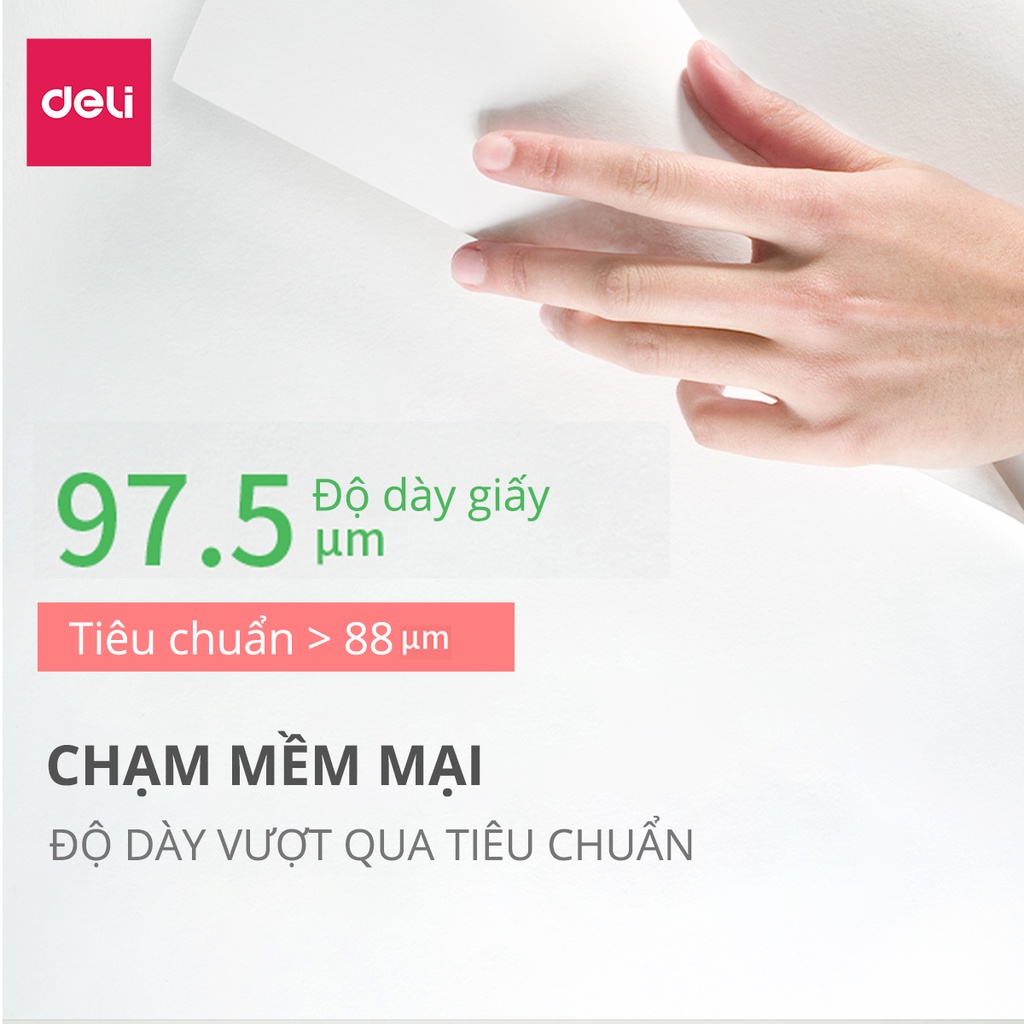 Thùng 5 Ream Giấy In Photo A4 Deli 70gsm - Chống Thấm, Khử Tĩnh Điện - 1 Ram 500 Tờ - W7421