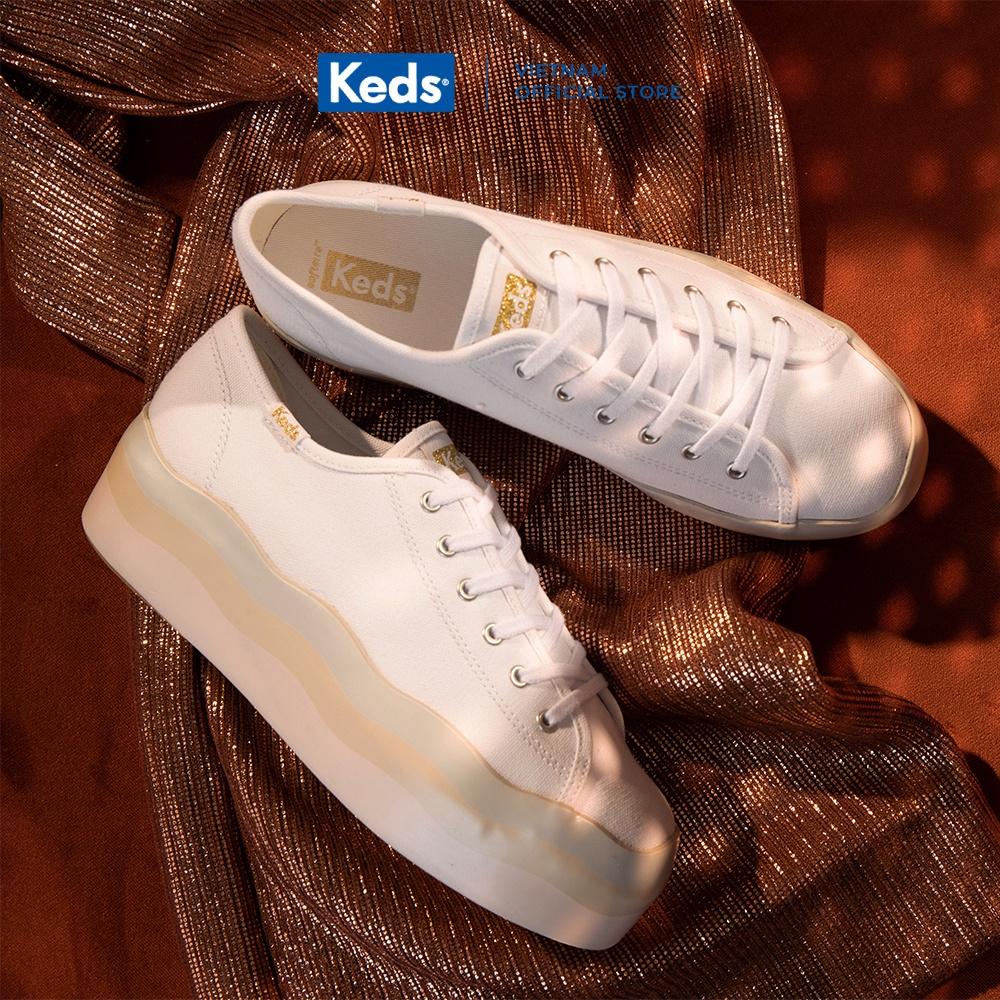 Giày Keds Nữ- Triple Up Canvas Wave Foxing White- KD066008