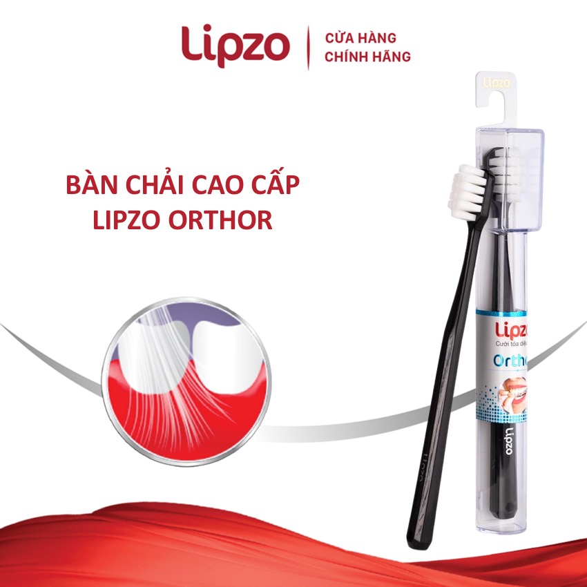 Bàn Chải Đánh Răng Lipzo Orthor Cao Cấp Công Nghệ Chỉ Tơ 2 Đầu Mềm Mảnh Chuyên Biệt Cho Người Niềng Răng