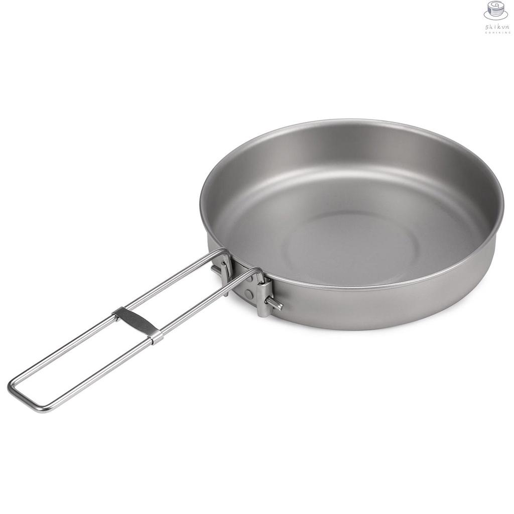 Nồi nấu ăn bằng titan siêu nhẹ có tay cầm 750ml tiện dụng mang theo du lịch cắm trại