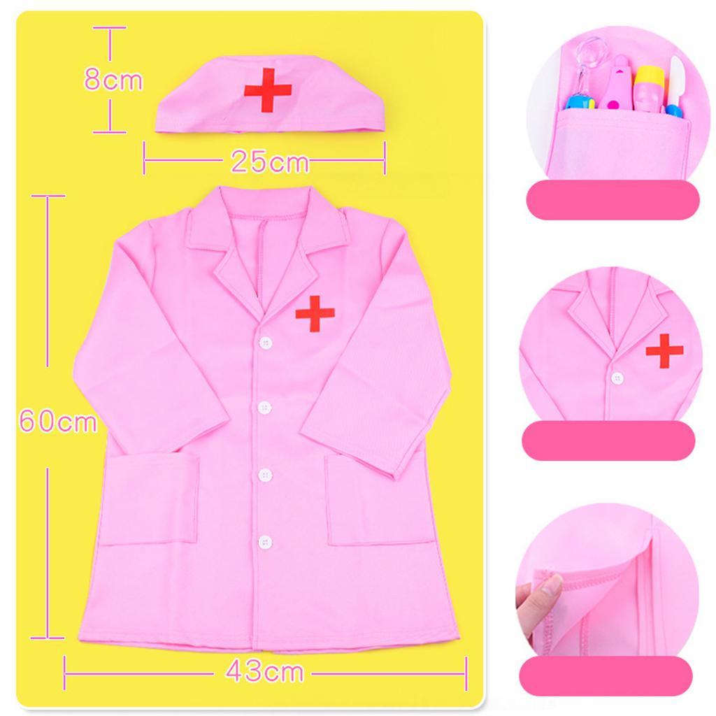 2x Kids Doctor Coat Nurse Uniform Fancy Dress Up Cosplay Costume