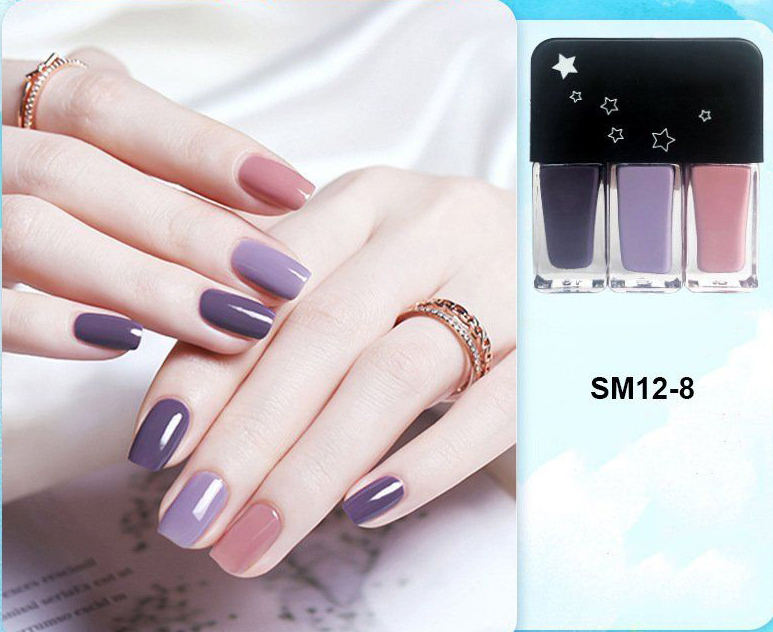 Set 3 lọ sơn móng tay, sơn gel móng tay bóng nhiều màu nail color SM12