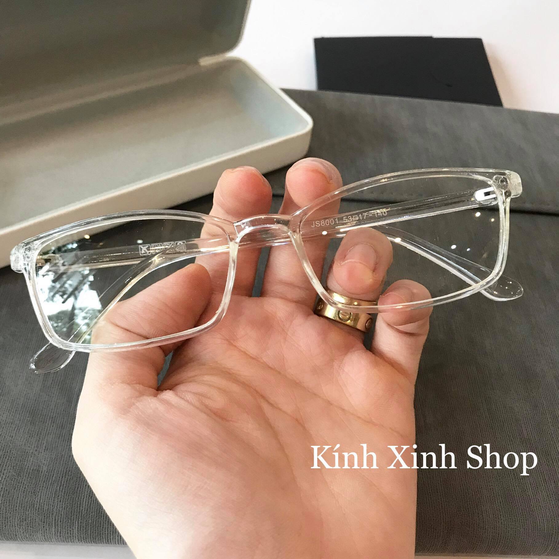 Kính Giả Cận, Gọng Kính Cận Nam Nữ Mắt Vuông Trong Suốt Không Độ - KÍNH XINH SHOP