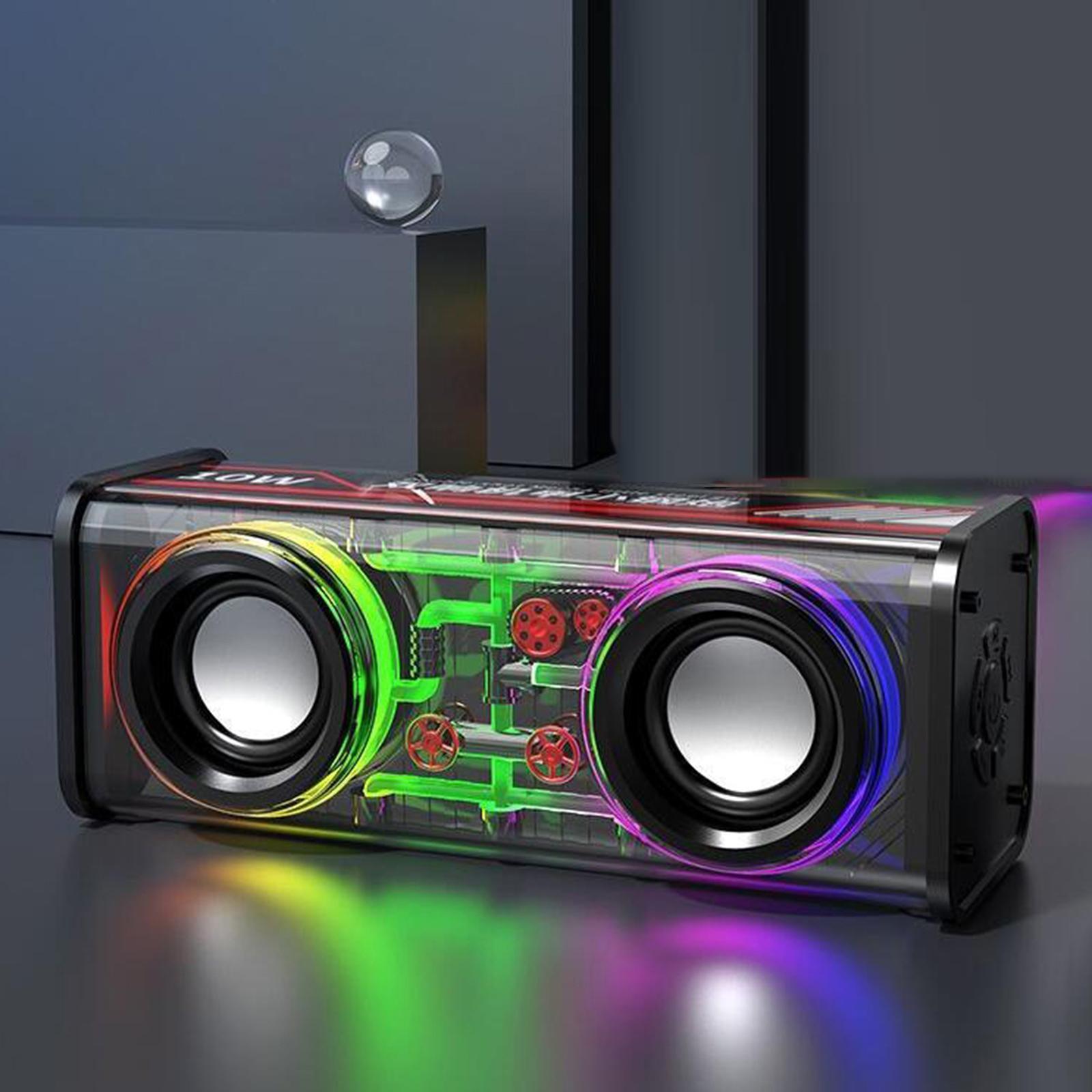 Portable Wireless Speaker Colorful RGB Light V5.3 10W for Home Party Desktop