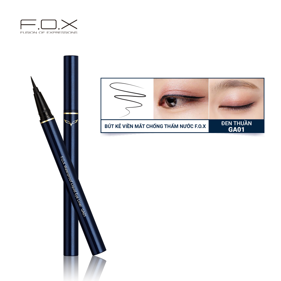 Bút Kẻ Viền Mắt Chống Thấm Nước F.O.X Waterproof Liquid Eye Liner 0.5g