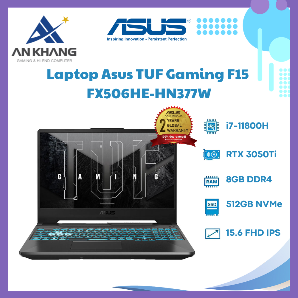 Laptop ASUS TUF Gaming F15 FX506HE-HN377W - Hàng Chính Hãng - Bảo Hành 24 Tháng