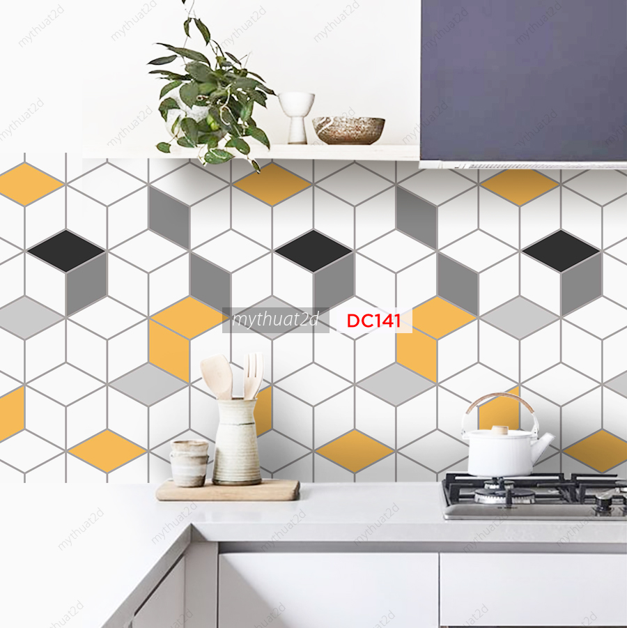 Decal gạch bông trang trí dán bếp, dán tường - mã DC141