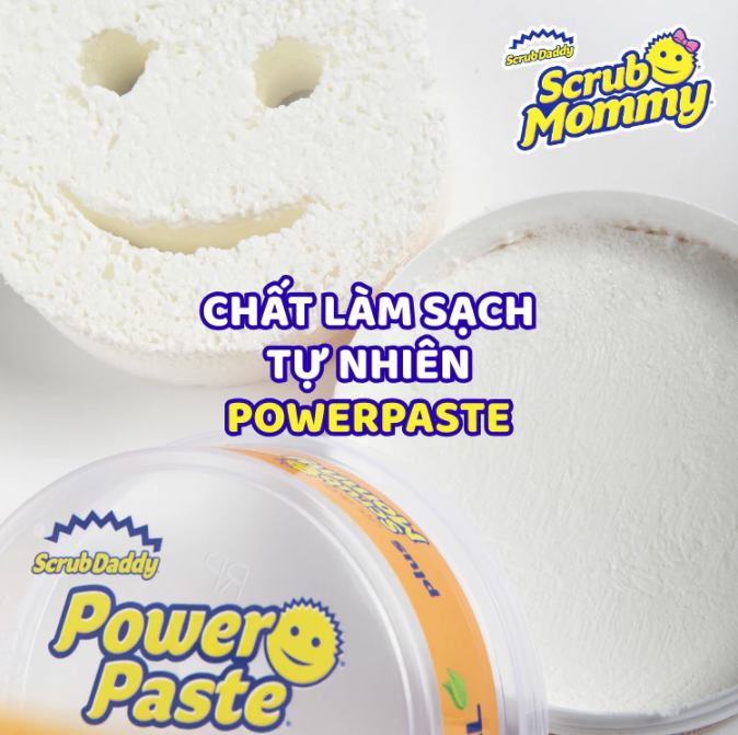 Scrub Daddy - Bộ chất tẩy rửa & làm sạch đa bề mặt gồm Power Paste và bọt biển Scrub Mommy