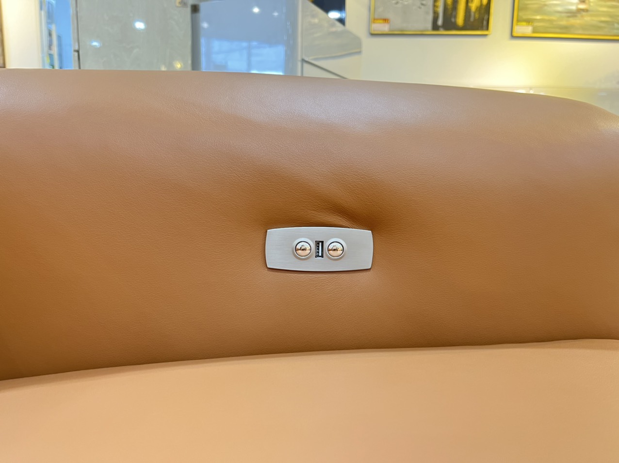 Sofa Thư Giãn Da Bò Chỉnh Điện 1m6 YB902 - 8019 Cam Apricot Alila