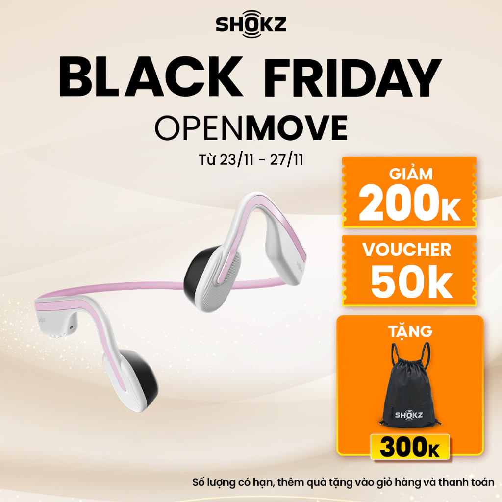 Tai Nghe Bluetooth Thể Thao Truyền Âm Thanh Qua Xương SHOKZ OPEN MOVE S661 - Hàng chính hãng
