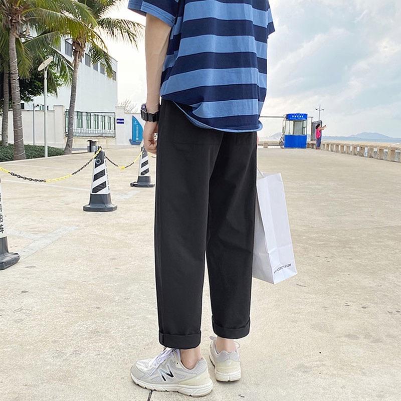 Quần Kaki Ống Rộng Lưng Thun Cạp Chun Dáng Suông Kaki Nam Nữ Ulzzang