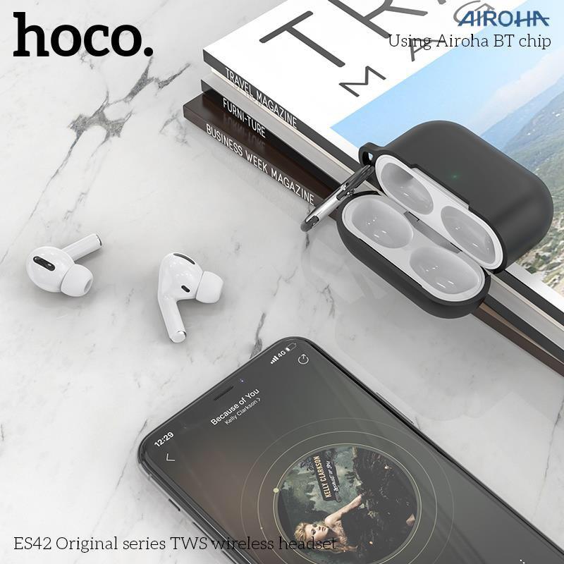 Tai nghe Bluetooth Hoco ES42 (sạc ko dây,pop-up,định vị) - Hàng Chính hãng