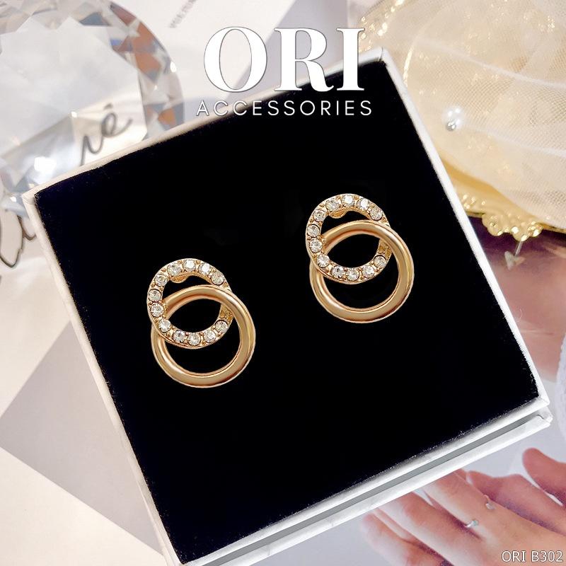 Bông tai nữ dáng nhỏ Basic Rings thời trang sang trọng ORI ACCESSORIES B302