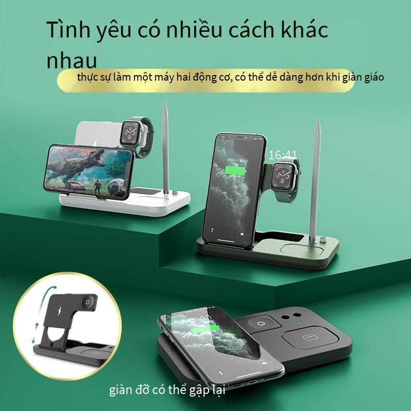 Đảm bảo chất lượng Bộ sạc không dây 4 trong 1 mới OW01 Điện thoại di động Tai nghe Đồng hồ có thể gập lại Bộ sạc không dây dọc Sạc nhanh 15W