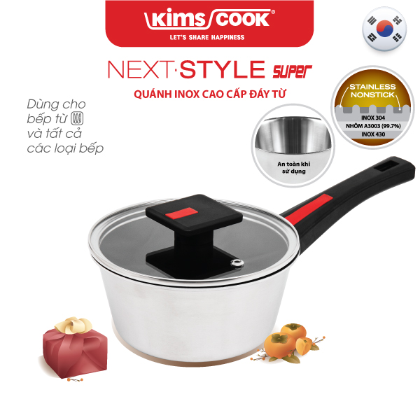 Quánh Next Style Super inox 3 lớp đáy từ Kims Cook