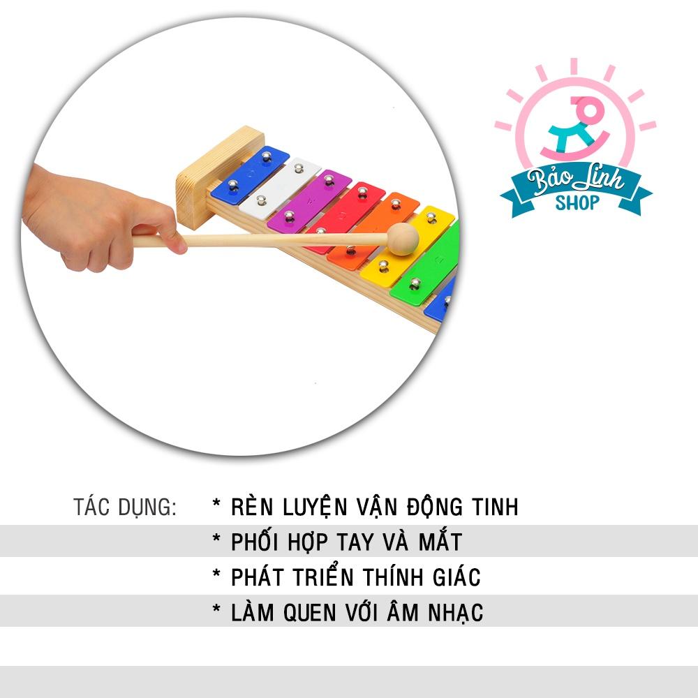 Đàn mộc cầm 8 thanh Xylophone LOẠI ĐẸP cho bé từ 1 tuổi vận động tinh, phát triển thính giác, làm quen với âm nhạc