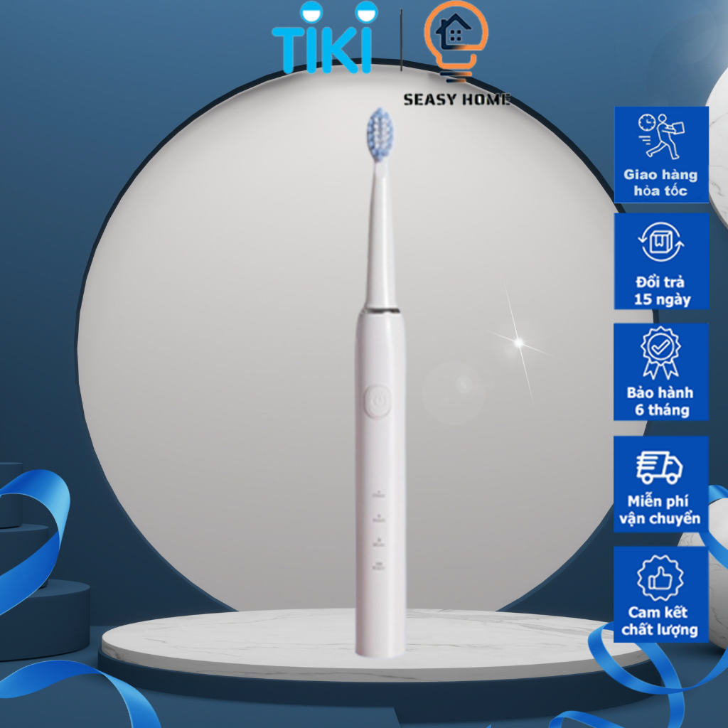 Bàn chải đánh răng điện lông mềm Enpis SS03 công nghệ sóng âm tích hợp 3 chế độ, chải sạch mảng bám, vi khuẩn - Hàng Chính Hãng