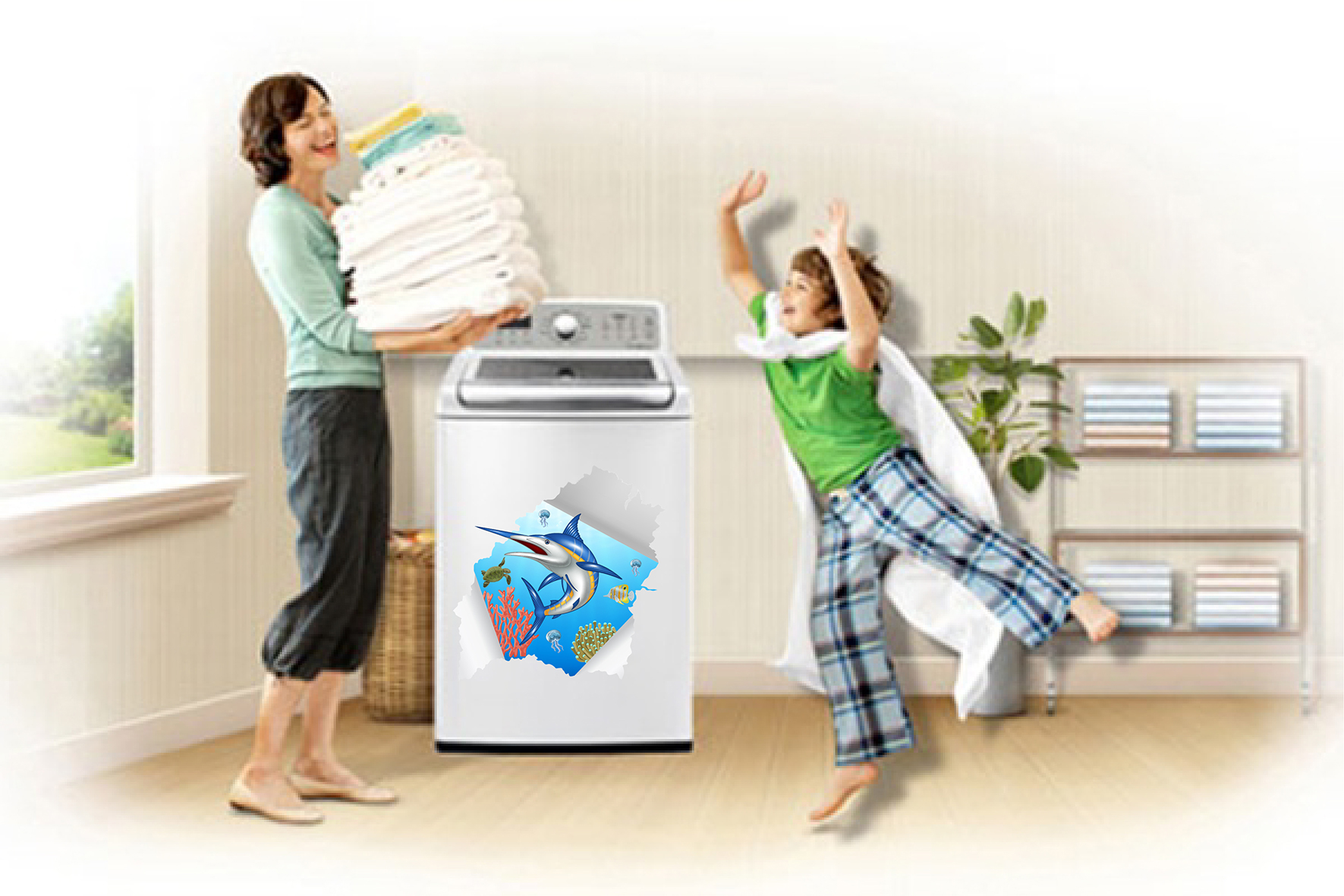 Decal trang trí máy giặt số 11