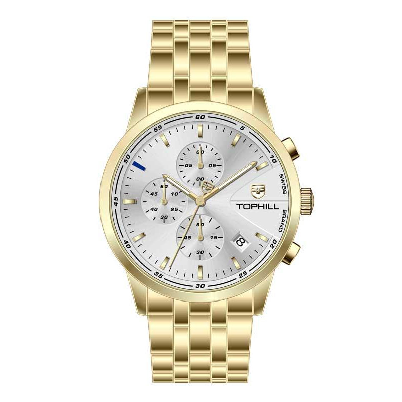 ĐỒNG HỒ TOPHILL TL022G.S2652 Dây và vỏ thép 316L, máy pin, kính sapphire