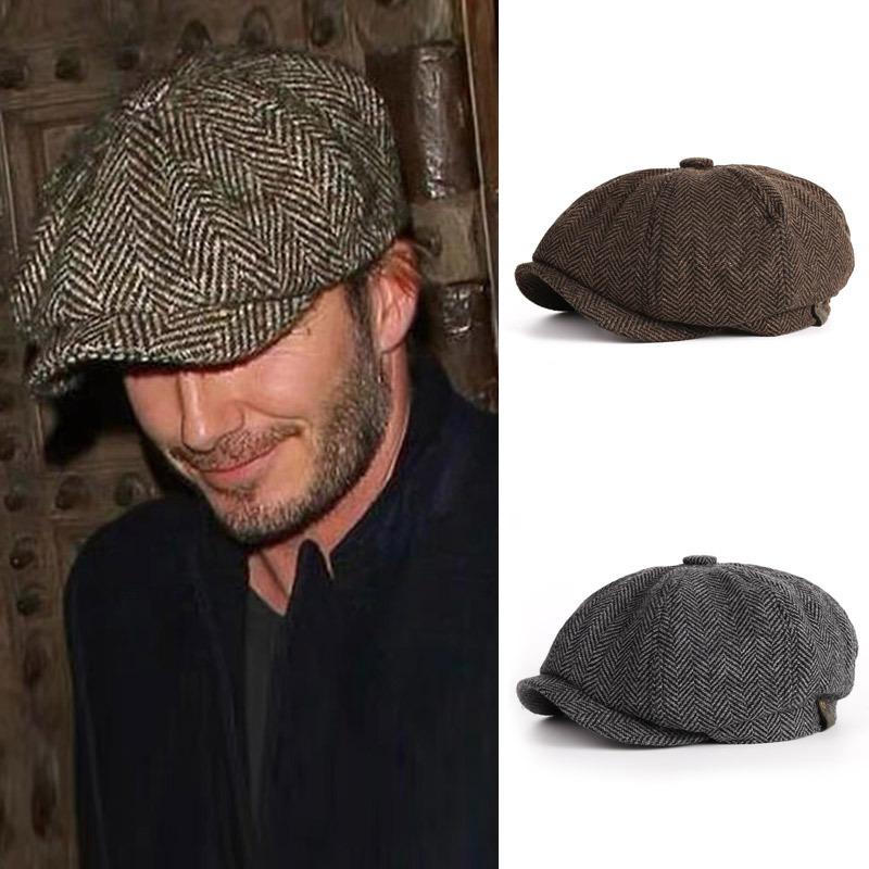 Unisex Thu Đông Newsboy Mũ Lưỡi Trai Nam Nữ Ấm Áp Tweed Hình Bát Giác Mũ Dành Cho Nam Thám Tử Nón Retro Dẹt Mũ Chapeau