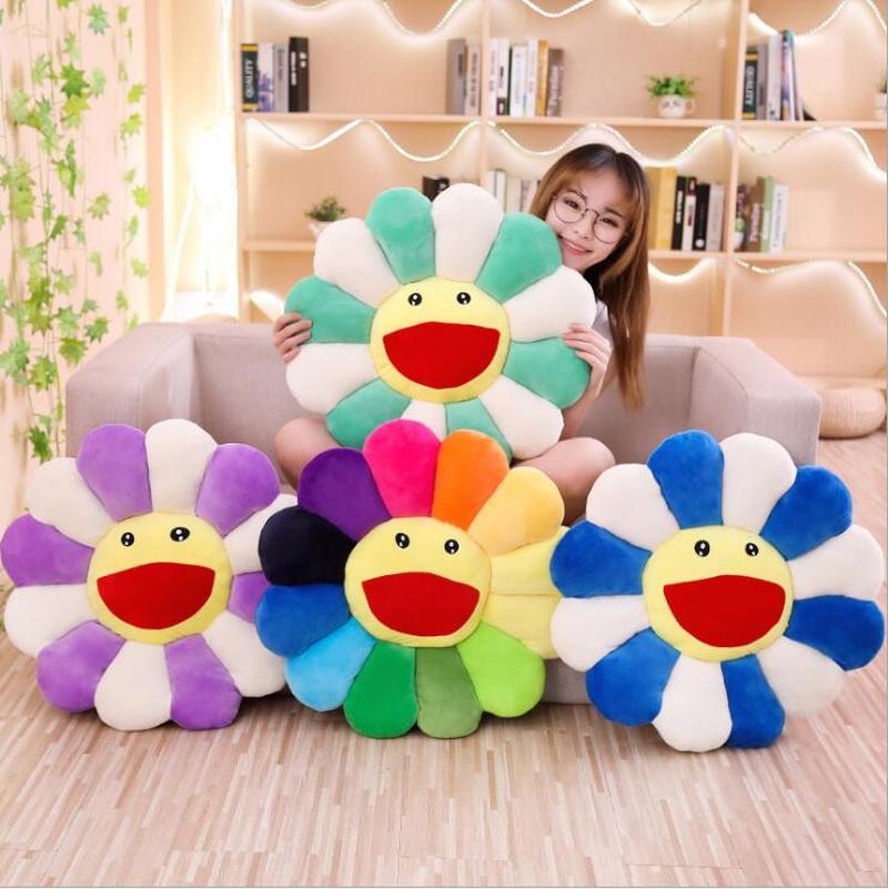Kawaii 55Cm Hoa Hướng Dương Sang Trọng Gối Hoa Nhiều Màu Sắc Mềm Búp Bê Trẻ Em Sàn Cho Bé Thảm Chơi Trang Trí Nhà Gối Quà Tặng
