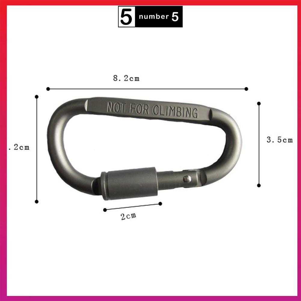 Móc khóa nhôm đa năng phụ kiện đi phượt carabiner chữ D khoá xoay 8cm