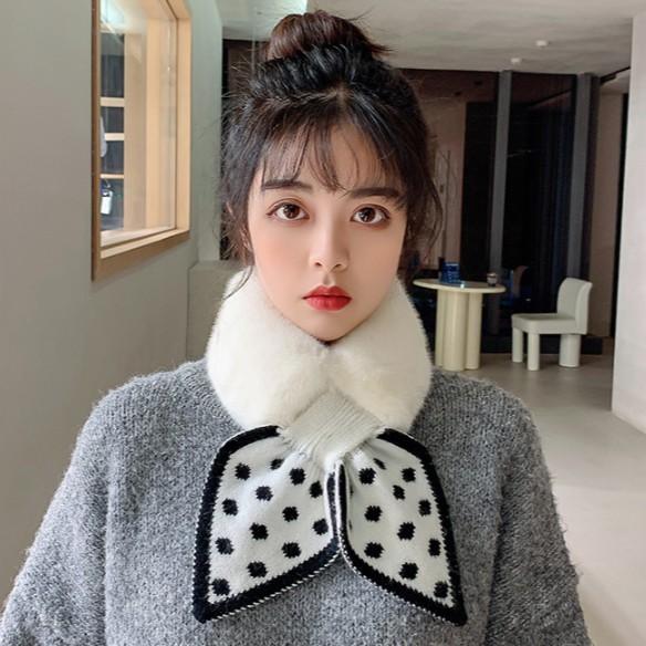 Khăn Quàng Cổ Lông Thỏ Buộc Nơ siêu xinh