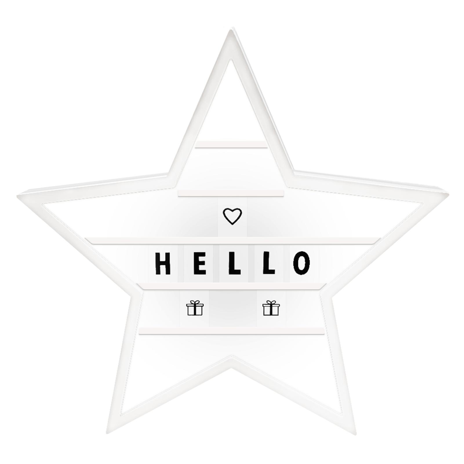 Hộp đèn chiếu phim, hình ngôi sao với các chữ cái