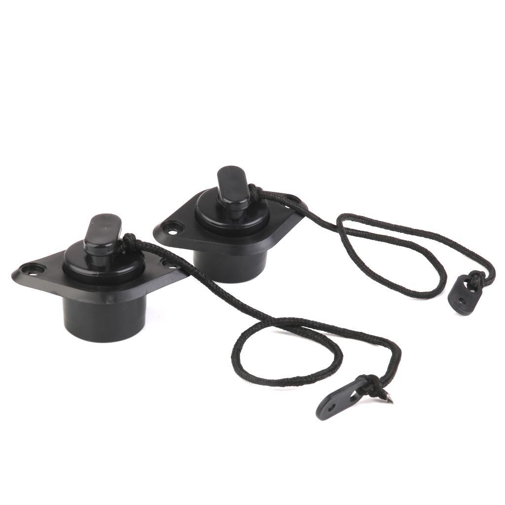 2x Black Marine PVC Scupper Drain Valve Cap Replacement for Inflatable Boat