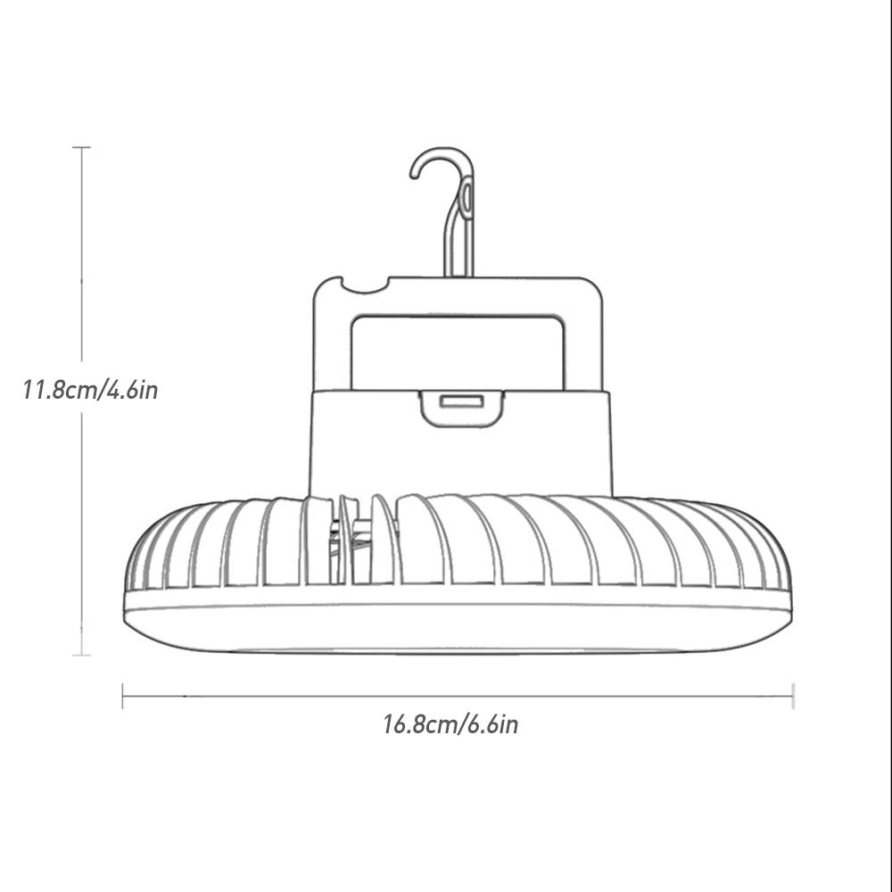 Portable Camping Fan with Foldable Tripod LED Lantern Mini Desk Fan USB 2400mAh Batteries Operated Lamp Fan with Hook