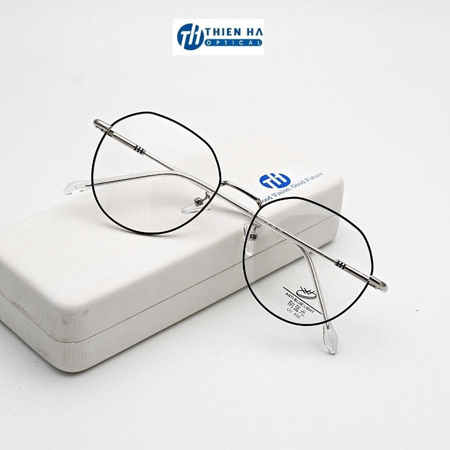 Gọng kính tròn nam nữ THIÊN HÀ OPTICAL dáng đa giác chất liệu thép ko gỉ chắc chắn trẻ trung nhiều màu TH6895