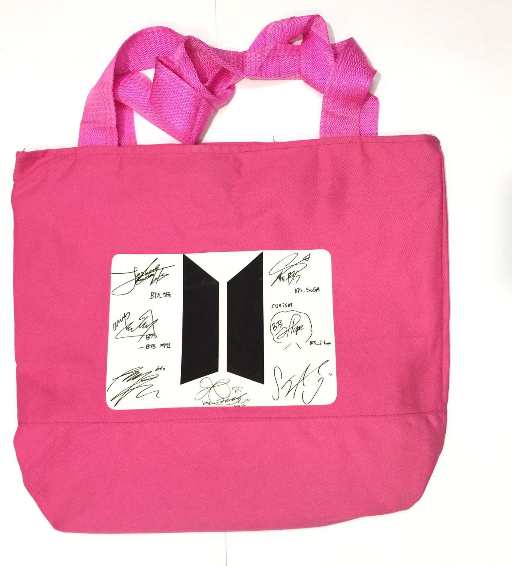 Túi xách BTS vải màu hồng