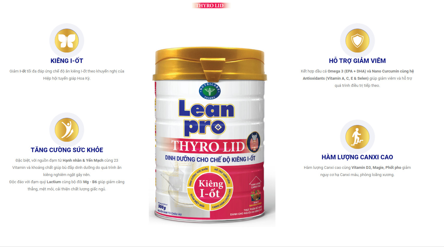 Leanpro Thyro LID 900G - DINH DƯỠNG CHUYÊN BIỆT CHO NGƯỜI KIÊNG I-ỐT