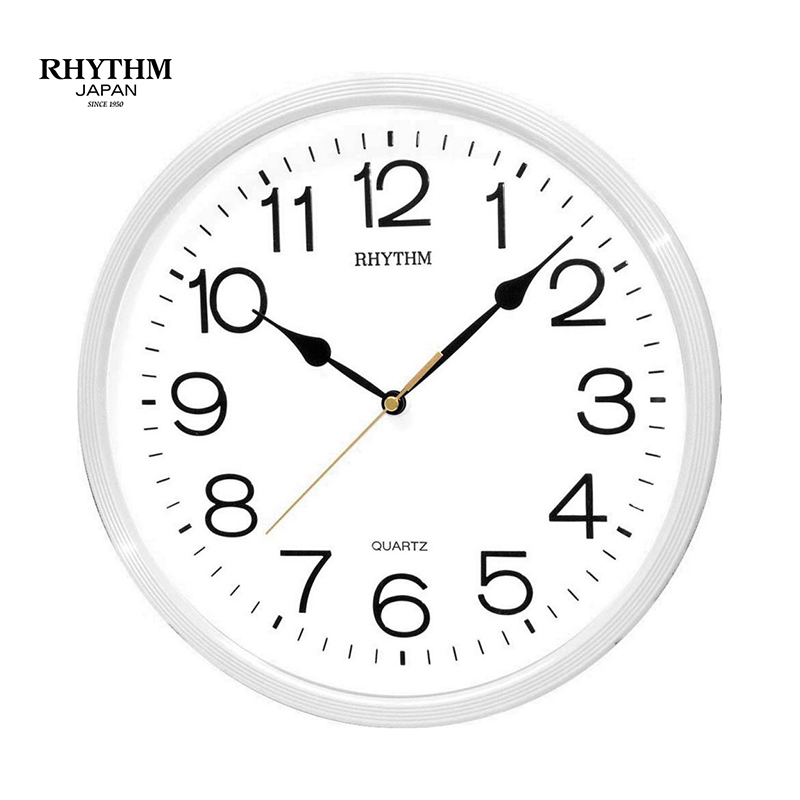 Đồng hồ treo tường Nhật Bản Rhythm CMG734NR03, Kt 31.2 x 5.0cm, 710g Vỏ nhựa, dùng PIN