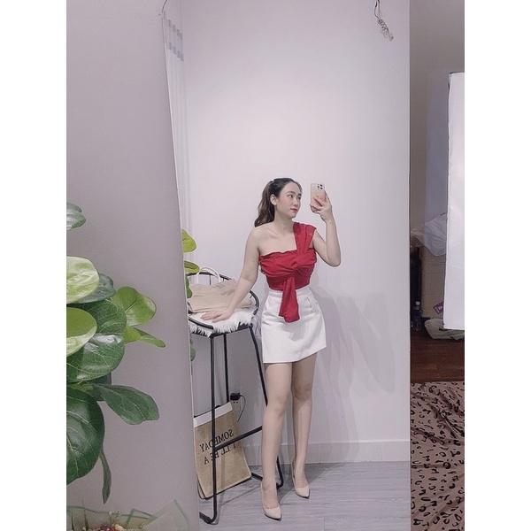 Áo 1 vai xoắn ngực hàng loại 1 chất đũi hình shop chụp thật - Carotshop
